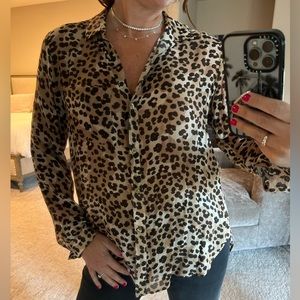 Bella Dahl Leopard Blouse size medium
